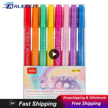Многофункциональная Флуоресцентная Ручка Красочный Дизайн С Двойной Головкой, Двухконечная Ручка, Пишущий Инструмент, Цветная Кривая Ручка 12