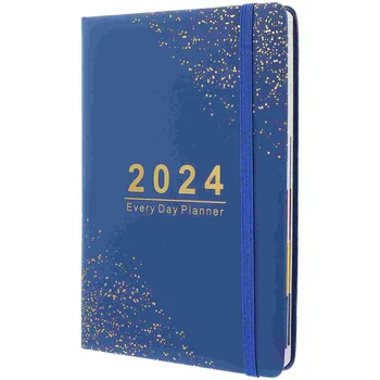 Синий Блокнот Английский Ежедневник Академический Еженедельник Академический Планировщик Книга Для Заметок на 2024 год Планировщик 3