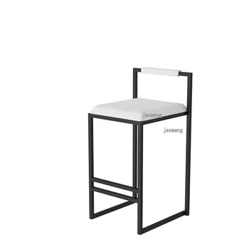Скандинавский роскошный креативный барный стул, Бархатная стойка, барные стулья, современные простые барные стулья, мебель для домашней кухни, Железный высокий барный стул 21