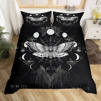Одеяло Manfi Death Moth с Галактическим Солнцем и Луной, постельное белье Boheem с готическим скелетом, декор комнаты, Набор пододеяльников 19