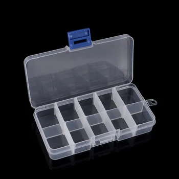 Прозрачные отделения, Пластиковый Ящик для хранения накладных кончиков ногтей 87HA 15