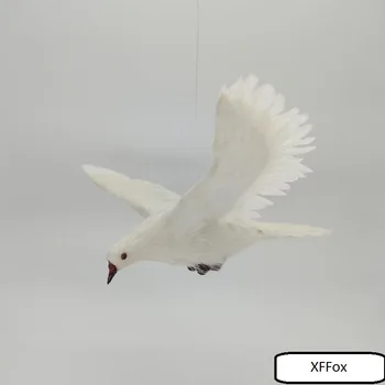 большая модель белого голубя из пластика и крыльев из перьев в реальной жизни голубиная птица размером 38x26 см xf0042 1