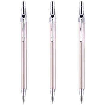 3X Металлический механический пресс для карандашей Автоматические ручки для письма, канцелярские принадлежности для рисования, школьные канцелярские принадлежности: 0,7 мм