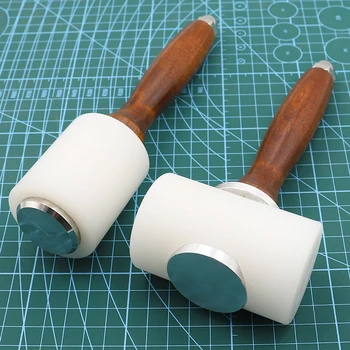 Профессиональный автомобильный молоток QJH из кожи, нейлоновый молоток с деревянной ручкой, используется для изготовления инструментов своими руками, штамповки и 18