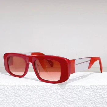 Прямоугольные модные толстые ацетатные мужские солнцезащитные очки высшего качества UV400, уличные солнцезащитные очки ручной работы, женские Персонализированные солнцезащитные очки в стиле хип-хоп