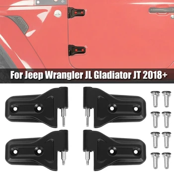 4 шт., черный комплект боковых петель внешней двери автомобиля для Jeep Wrangler JL Gladiator JT 2018 + 20