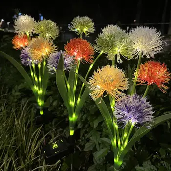 Садовый солнечный свет, водонепроницаемая солнечная зарядка, 5 ламп, ландшафтный дизайн, украшения сада, лампы в форме реалистичного цветка, садовые принадлежности 19