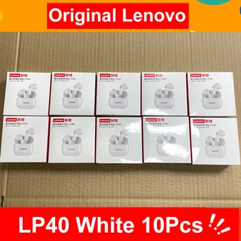 Оригинальные НОВЫЕ беспроводные наушники Lenovo LP40 TWS 5/10 шт. с сенсорным двойным стереоуправлением с басами в режиме длительного ожидания IP54 с микрофоном 6