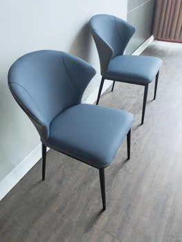 Итальянский минималистичный обеденный стул Nordic Home Современный минималистичный кофейный стул для ресторана, туалетный столик для гостиничного стола из микрофибры 14