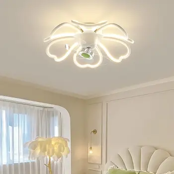 Современный декор спальни для девочек светодиодный потолочный вентилятор светильник гостиная столовая Детская люстра потолочные вентиляторы с подсветкой дистанционное управление 8