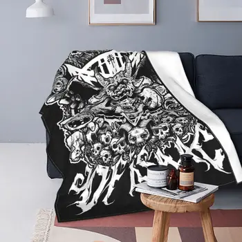 Evil Up Ультрамягкое флисовое одеяло из микрофлиса, Симпатичный портативный кемпинг в разных стилях 16