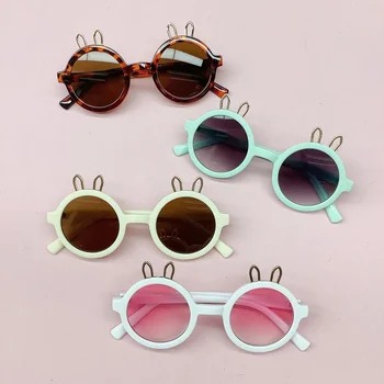 Милые солнцезащитные очки, Новые мультяшные детские солнцезащитные очки с металлическими ушками, солнцезащитные очки против ультрафиолета 8