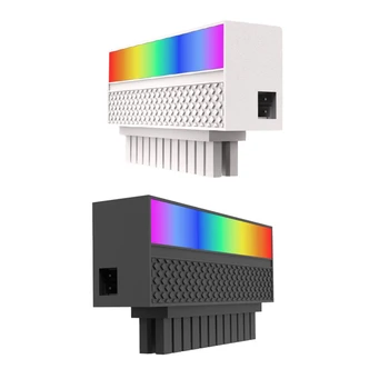 9 светодиодов Разъем питания материнской платы 5V 3-контактный разъем ARGB Адаптер Aura Sync ATX с 24 контактами до 90 градусов для ASUS MSI Gigabyte 6