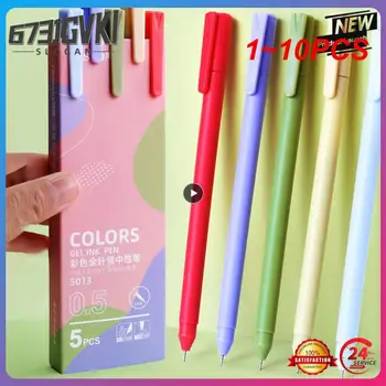 1 ~ 10ШТ Гелевая ручка Morandi 0,5 мм, Заправка Гладкими чернилами, Прочная ручка для подписи, 5 цветов, Подарочный набор ручек Macarons винтажного цвета 12