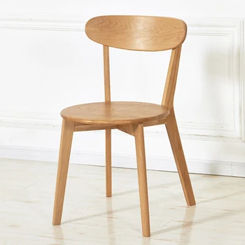 Уличный обеденный стул с скандинавским акцентом, кухонный офисный стул из белого дуба, простые стулья со спинкой, мебель для отдыха, отель Muebles, мебель для дома WKDC 12