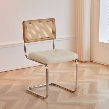 Обеденные стулья из ротанга, Белая обивка обеденного кресла для гостиной, Кухонные принадлежности Silla Escritorio A2 12
