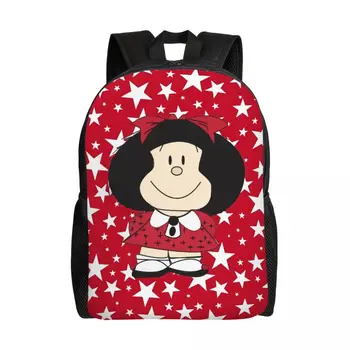 Мультяшные рюкзаки Kawaii Mafalda для мужчин и женщин, сумка для студентов колледжа и школы, подходит для 15-дюймовых сумок с аниме для ноутбуков 9