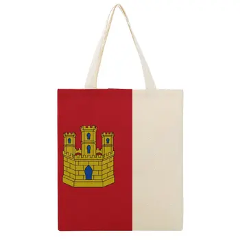Флаг Кастилии-Ла-Манча, холщовая сумка, забавная холщовая сумка, двойной рулон одеяла, высококачественная графическая сумка