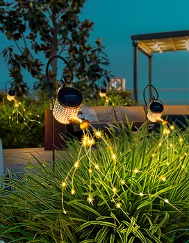 Устройство сада: ландшафтное освещение, наружные декоративные светильники во дворе, солнечные фонари для чайников, ажурный свет и тень на вилле 19