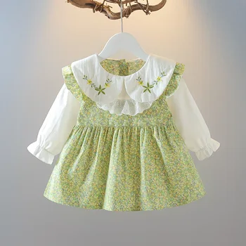 Одежда для новорожденных девочек, летнее повседневное платье с принтом, одежда для маленьких девочек, платья для дня рождения на 1 год, детский костюм 11
