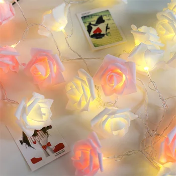 1.5/3/6/ 10M LED Rose Flower Party Lights Струнные Огни USB / Battery Fairy Lights Светодиодные Свадебные Украшения Рождественские Огни На Открытом воздухе