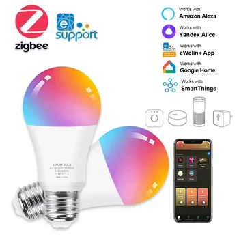 Управление поддержкой голосового управления Alexa Google Assistant Zigbee Smart Lamp Ewelink Smartthings Alice Bulb 6