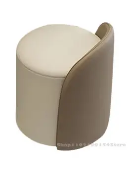 Туалетный табурет, стул для макияжа, вращающийся высококачественный туалетный столик, табурет для спальни, роскошная минималистичная современная минималистичная кожа 4