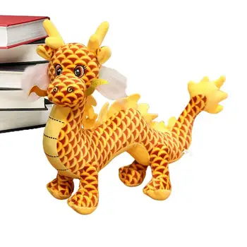 Китайский Плюшевый дракон 2024 Кукла Года Дракона, мягкая игрушка-зверек на День рождения, Рождество, День защиты детей, Китайский Зодиак 1