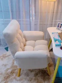 Компьютерное кресло Домашний Удобный диван в спальне, кресло для макияжа в общежитии, стул для девочек, Ленивый игровой табурет, Офисное кресло для учебы 2