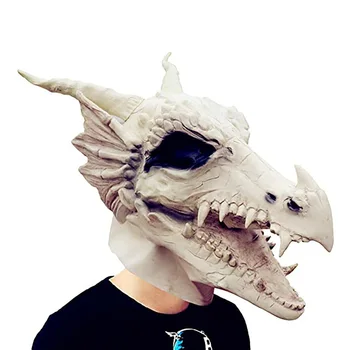 Имитация головного убора, маска из кости дракона, головной убор, Латексная маска с подвижной пастью животного, Хэллоуин 14