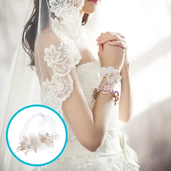 Браслет подружек невесты с цветами на запястье Свадебный искусственный Японский Корейский Белый Искусственный 2