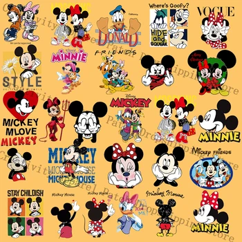 Нашивки Disney с Микки и Минни Маус для одежды, Теплопередающие Наклейки для футболки, Железные Нашивки для Одежды для мальчиков, Кавайный Подарок 8