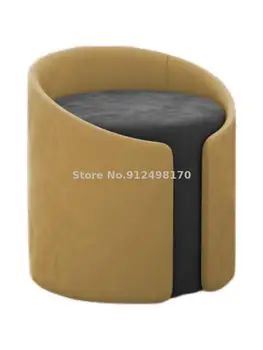 Скандинавский диван-табурет, модный маленький круглый стул для гостиной, круглый стул для сидения, низкий табурет, креативный домашний стул для макияжа 22