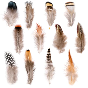 Оптовая продажа 12 натуральных перьев в стиле ассорти из смешанных перьев для украшения ювелирных изделий и поделок 