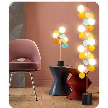 Торшер Nordic LED для спальни, высокий свет для дивана, светильники G9, украшение дома, настольные лампы с цветными листьями, освещение для гостиной, кабинета 22