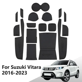 Коврик для Паза Двери Автомобиля Suzuki Vitara 2016 2017 2018 2020 2021 2022 2023 Накладка для Паза Автомобильных Ворот Консоль Подстаканник Вставка Подставка 21