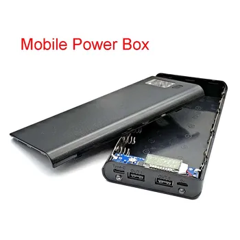 DIY Power Bank 18650 Батарейный Отсек Power Bank Коробка Для хранения батареек Powerbank Box Зарядное устройство Shell Case 8 * 18650 Micro Type-c Интерфейс 4