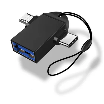 Разъем USB Female To Micro Male и Type C из Алюминиевого Сплава 2 В 1 OTG Адаптер on The Go Конвертер для Кард-ридера 11
