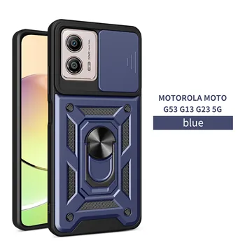 Для Motorola G23 4G Slide Camera Armor Чехол Для Телефона Moto G73 5G/Moto G13 4G/Moto G22 4G/Moto G60/Moto G30 Capa Магнитное Кольцо Для удержания 11
