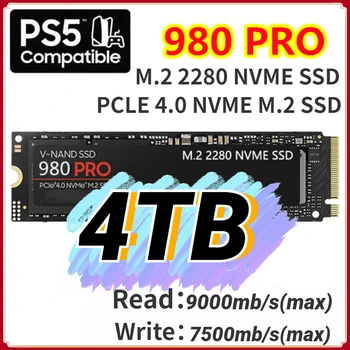 2023 4 ТБ Фирменная Новинка 980 Pro SSD 1 ТБ 2 ТБ NVMe PCIe 4.0 M.2 2280 7450 МБ/с. Внутренний SSD-Накопитель для PS5 PlayStation5 Ноутбук Игровой ПК 3