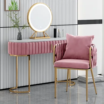 Скандинавские фланелевые стулья для гостиной, мебель для гостиной, легкое роскошное кресло для маникюра, стул для макияжа в спальне для творческого досуга, туалетный столик для макияжа 3