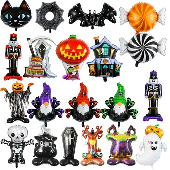 Игрушки для детей на Хэллоуин, фольгированные шары, эльфы-призраки, ведьмы, тыквенные шары для украшения семейного двора на Хэллоуин 6
