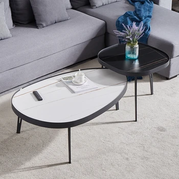 Креативный простой диван специальной формы, приставной столик, современный свет, роскошь, мини-рок-доска для гостиной, журнальный столик для маленькой квартиры 11