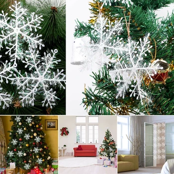 30x Рождественские украшения, подвесные украшения для рождественской елки, хлопья снежинок, украшения для окон, снежинки 5