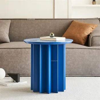 Журнальный столик из массива дерева в скандинавском стиле для гостиной, минималистичная мебель, простые диванные столики, Роскошный Креативный дизайн, Маленький круглый столик 6