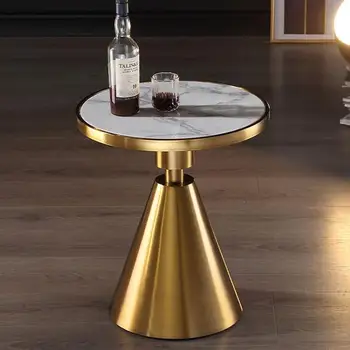 Золотой приставной столик Круглый столик в гостиной Мраморный журнальный столик Nordic журнальные столики для гостиной Роскошное креативное оформление современной мебели 1