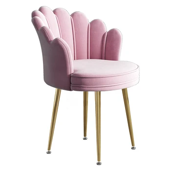 Индивидуальные кресла скандинавские бархатные стулья для гостиной Роскошь и простота домашнего интерьера Милая мебель для макияжа со спинками 6