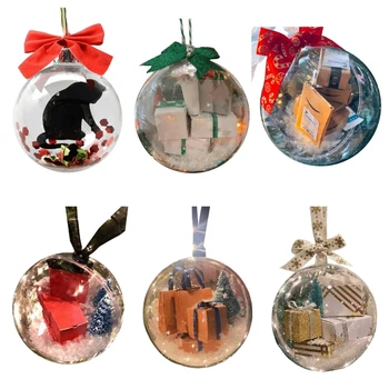 Рождественские украшения из прозрачного пластика, Безделушки для рождественских елок, Шары для домашнего декора. 11
