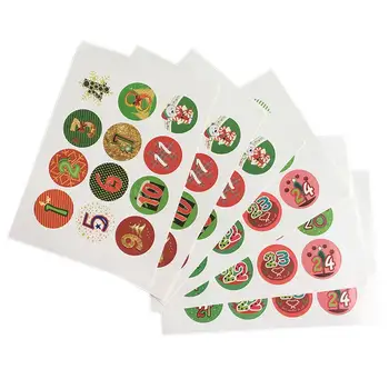 120шт 1-24 Рождественский Адвент Рождественская наклейка с номером печенье, конфеты, запечатывающая наклейка, подарки своими руками, украшение для выпечки 11