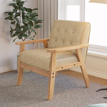 Деревянный скандинавский стул для гостиной, Роскошное дизайнерское кресло для гостиной, обеденное кресло с акцентом, туалетный столик Sillon, Индивидуальная мебель для дома 2